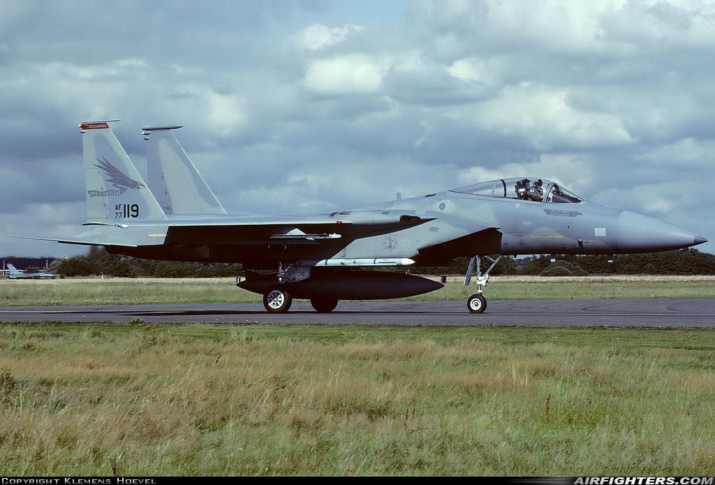 USA - Air Force McDonnell Douglas F-15A Eagle 77-0119 at Aalborg (AAL / EKYT), Denmark