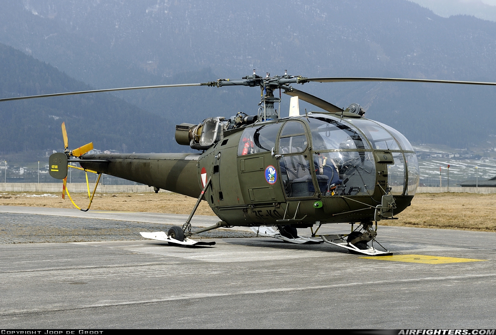 Austria - Air Force Aerospatiale SA-316B Alouette III 3E-KO at Schwaz Military Heliport (LOXI), Austria