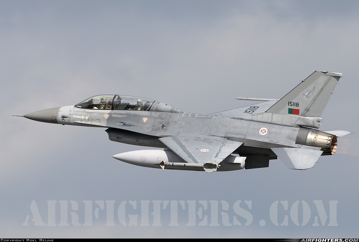 Portugal - Air Force General Dynamics F-16B Fighting Falcon 15118 at Kleine Brogel (EBBL), Belgium