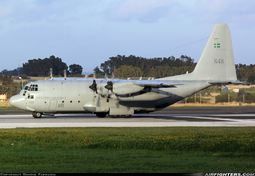 Sweden - Air Force Lockheed Tp-84 Hercules (C-130H / L-382) 84008 at Luqa - Malta International (MLA / LMML), Malta