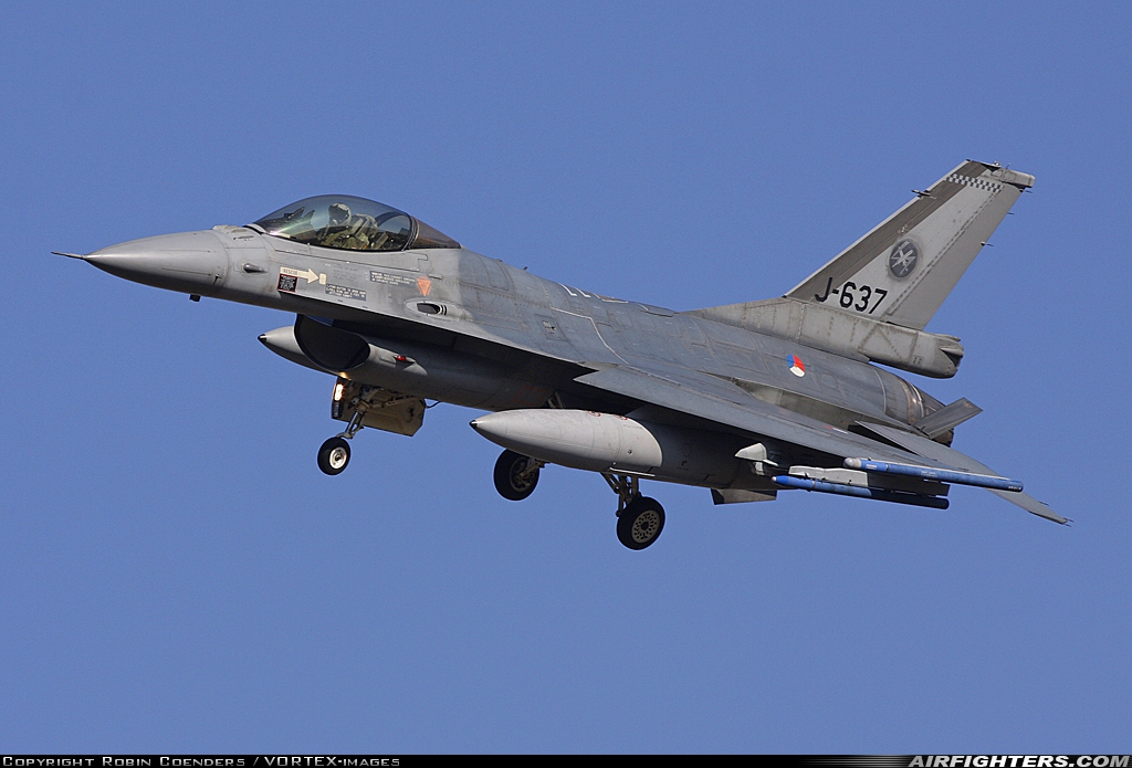 Netherlands - Air Force General Dynamics F-16AM Fighting Falcon J-637 at Uden - Volkel (UDE / EHVK), Netherlands