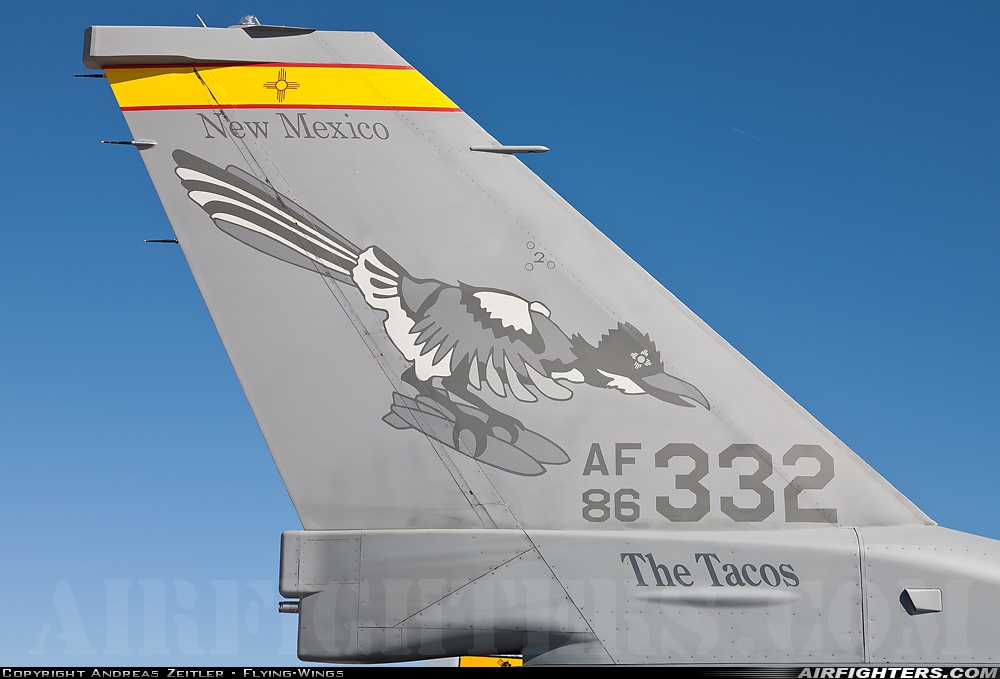 USA - Air Force General Dynamics F-16C Fighting Falcon 86-0332 at Alamogordo - Holloman AFB (HMN / KHMN), USA