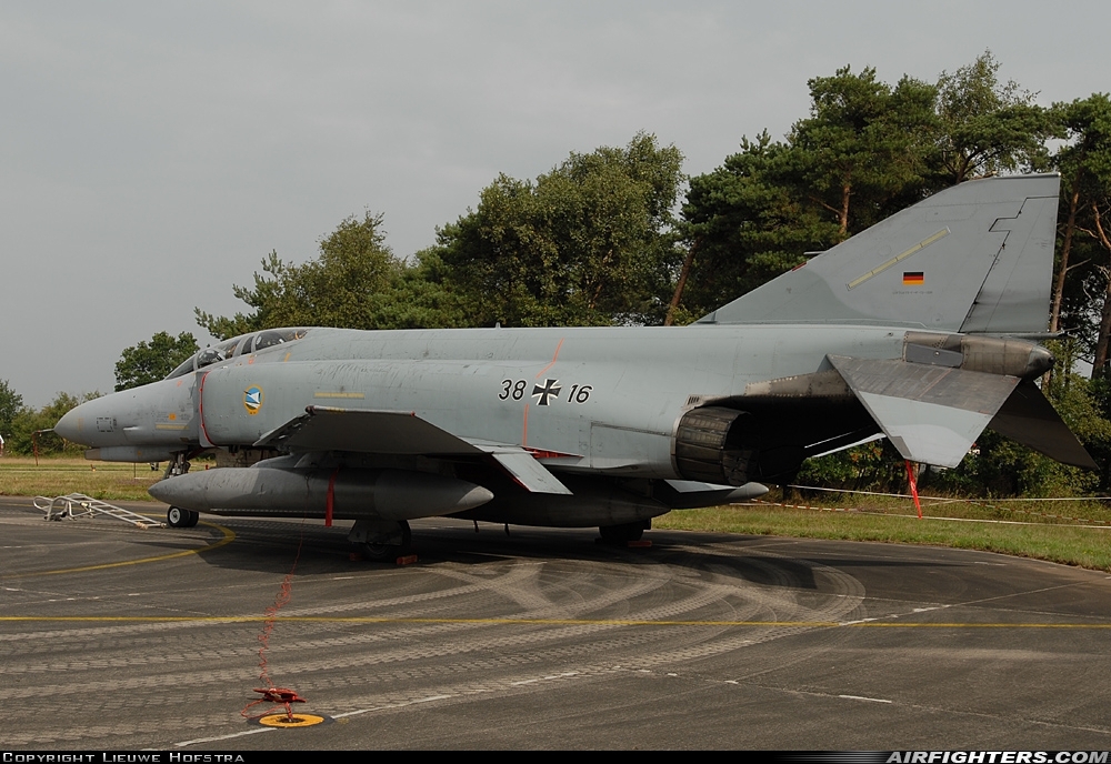 Germany - Air Force McDonnell Douglas F-4F Phantom II 38+16 at Nordholz (- Cuxhaven) (NDZ / ETMN), Germany
