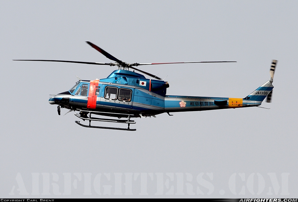 Japan - Police Bell 412EP JA110G at Gifu (RJNG), Japan