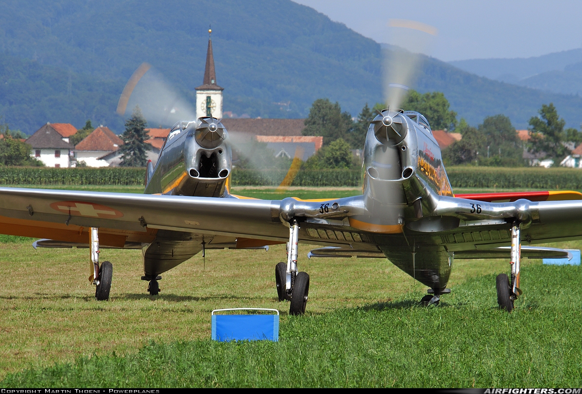 Private Pilatus P-2-06 HB-RAR at Kestenholz, Switzerland