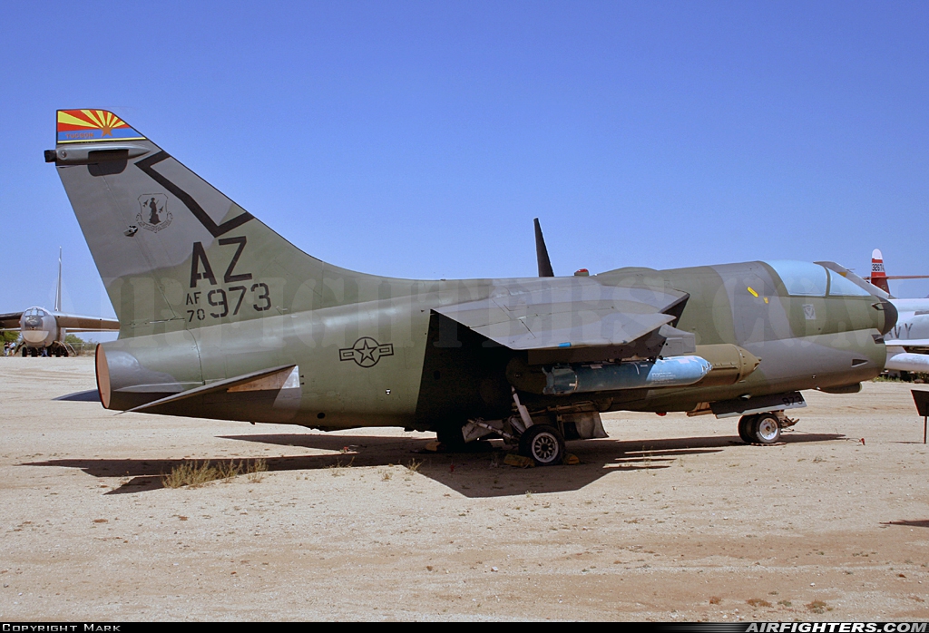 USA - Air Force LTV Aerospace A-7D Corsair II 70-0973 at Tucson - Pima Air and Space Museum, USA