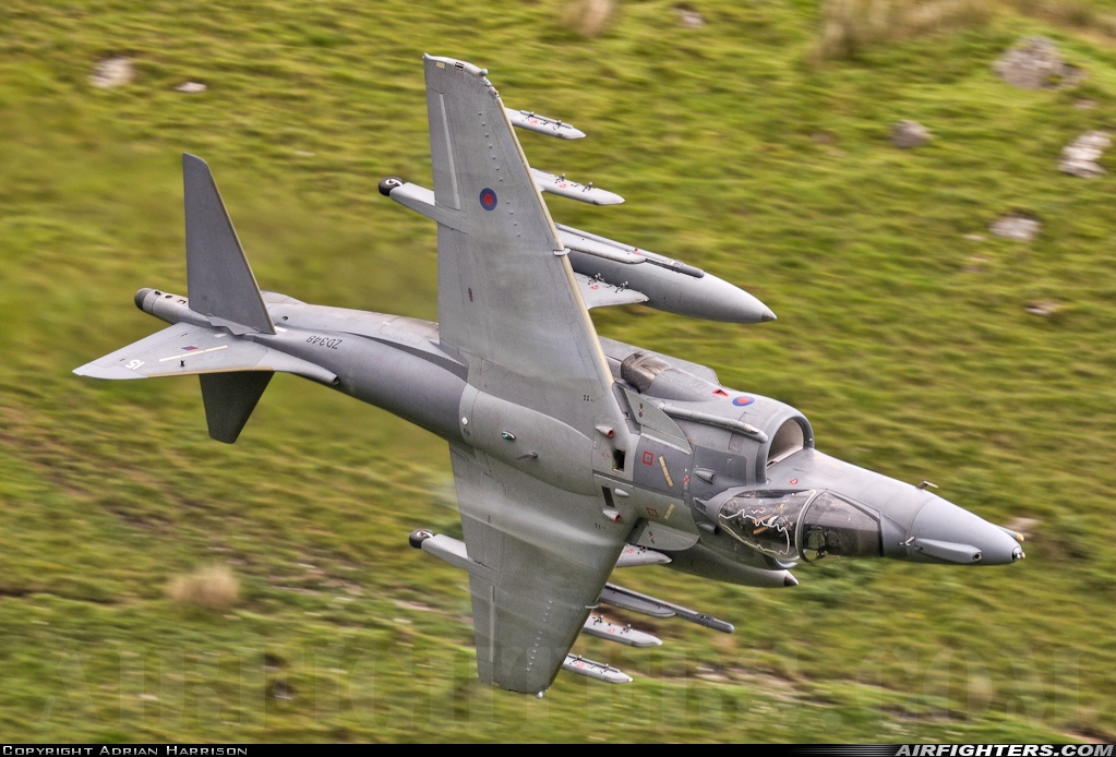 UK - Navy British Aerospace Harrier GR.7A ZD348 at Off-Airport - Machynlleth Loop Area, UK