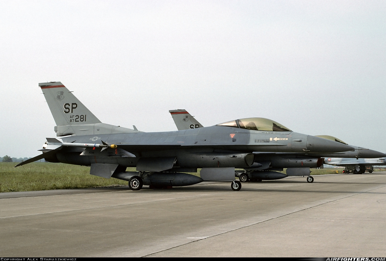 USA - Air Force General Dynamics F-16C Fighting Falcon 87-0281 at Toul - Rosieres (LFSL), France