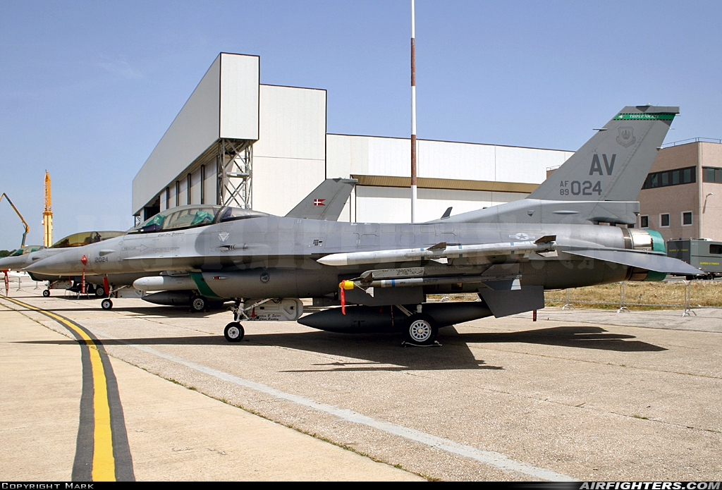 USA - Air Force General Dynamics F-16C Fighting Falcon 89-2024 at Pratica di Mare (- Mario de Bernardi) (LIRE), Italy