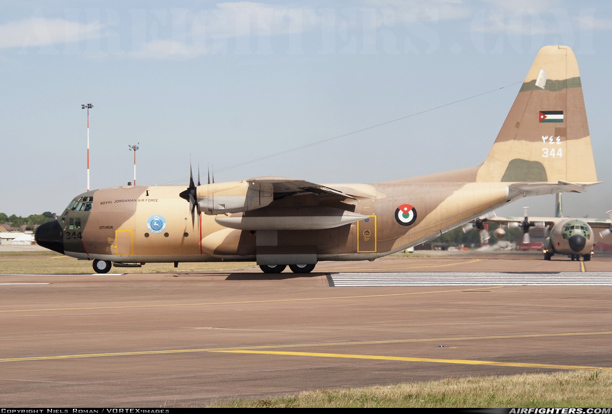 Jordan - Air Force Lockheed C-130H Hercules (L-382) 344 at Fairford (FFD / EGVA), UK