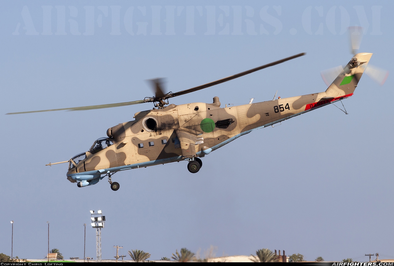 Libya - Air Force Mil Mi-35 (Mi-24V) 854 at Tripoli - Mitiga (MJI / HLLM), Libya