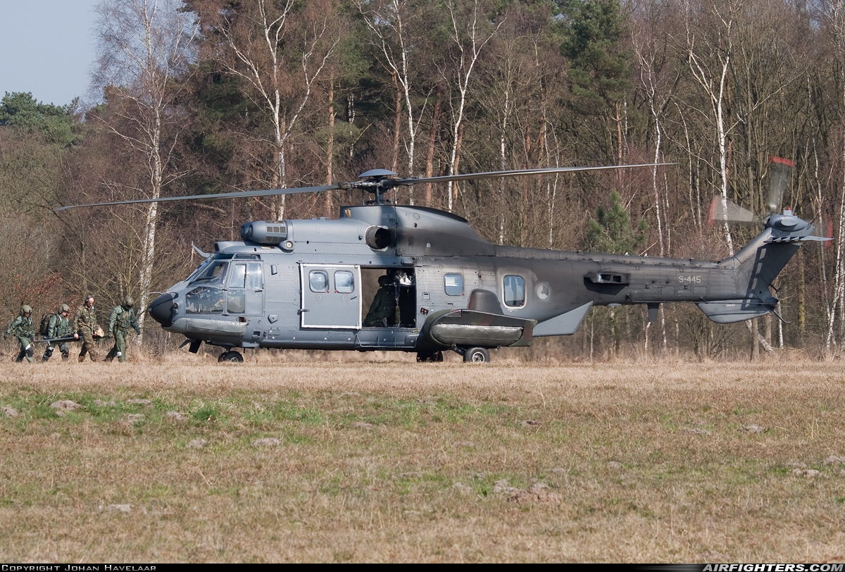 Netherlands - Air Force Aerospatiale AS-532U2 Cougar MkII S-445 at Bergen op Zoom - Woensdrecht (WOE / BZM / EHWO), Netherlands
