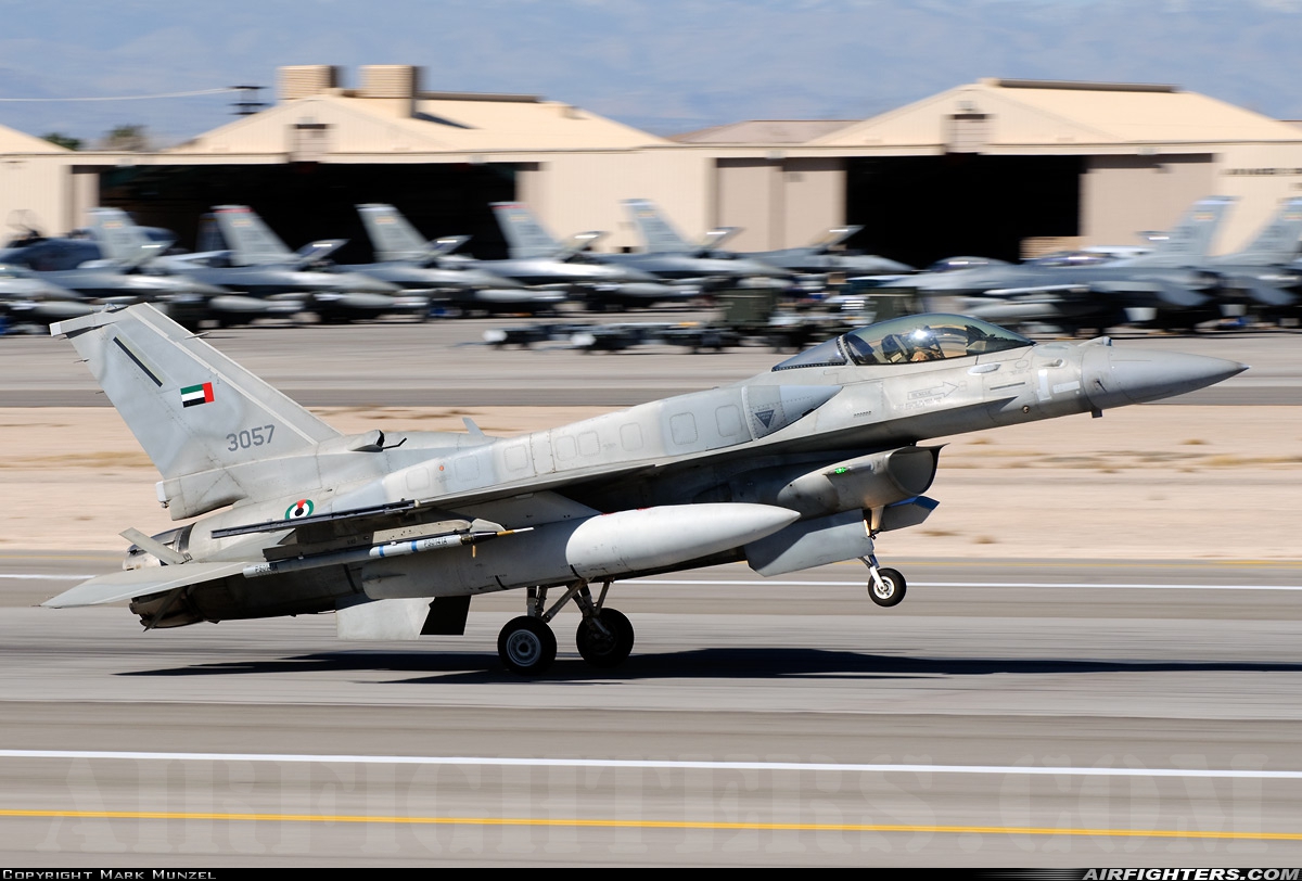 United Arab Emirates - Air Force Lockheed Martin F-16E Fighting Falcon 3057 at Las Vegas - Nellis AFB (LSV / KLSV), USA