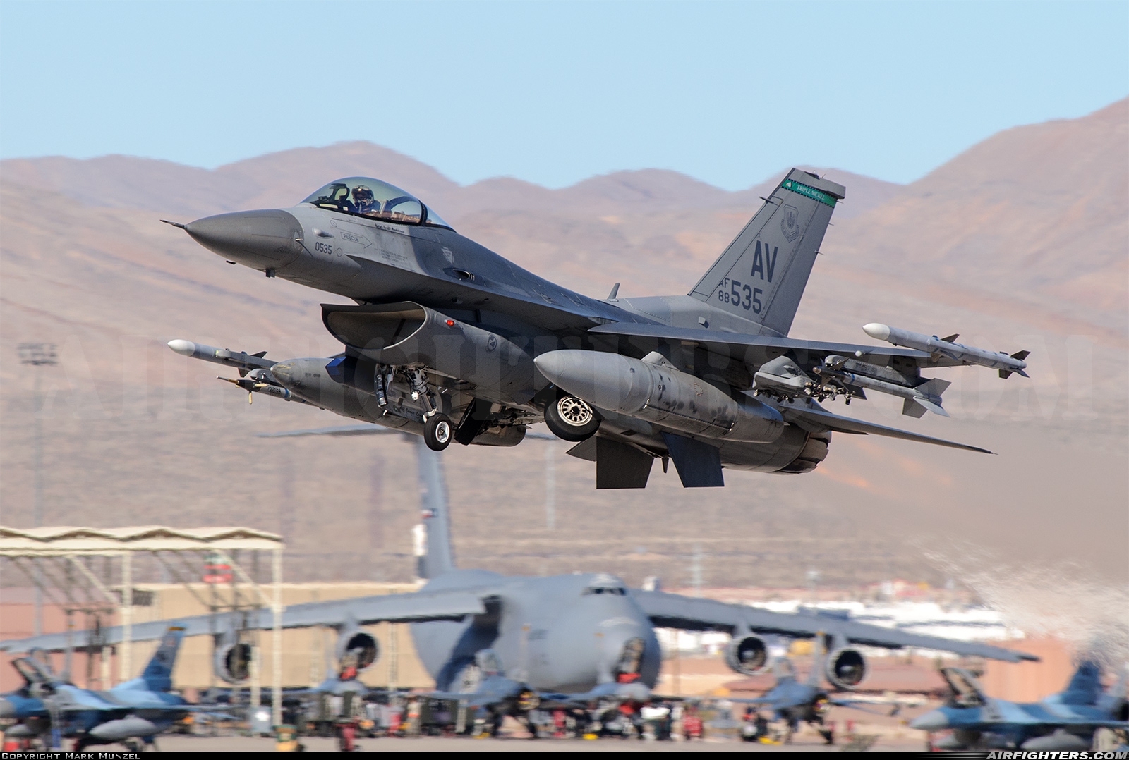 USA - Air Force General Dynamics F-16C Fighting Falcon 88-0535 at Las Vegas - Nellis AFB (LSV / KLSV), USA