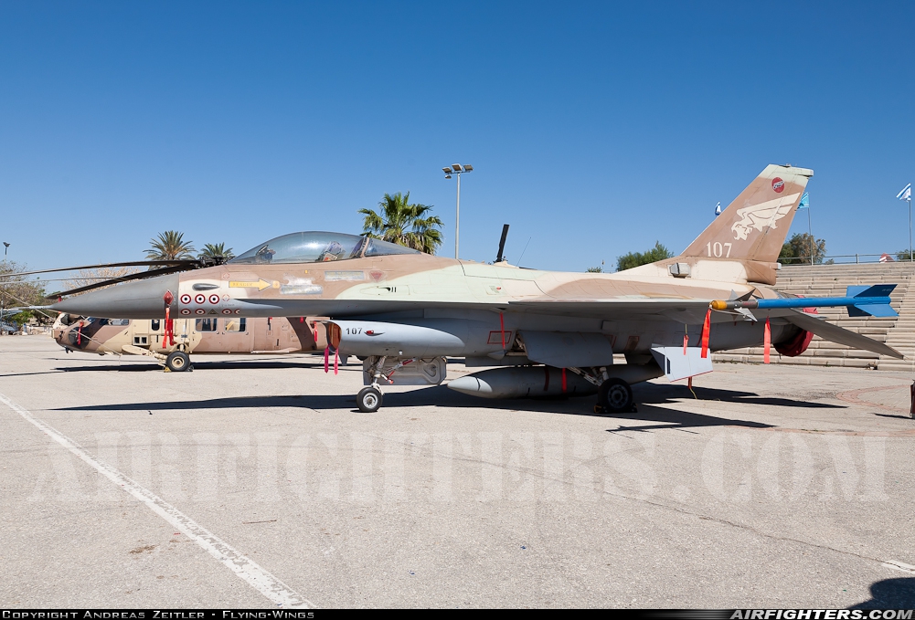 Israel - Air Force General Dynamics F-16A Fighting Falcon 107 at Beersheba - Hatzerim (LLHB), Israel