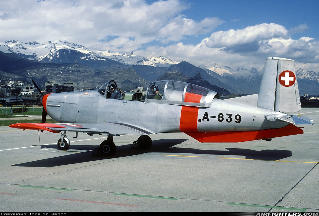 Switzerland - Air Force Pilatus P-3-05 A-839 at Sion (- Sitten) (SIR / LSGS / LSMS), Switzerland