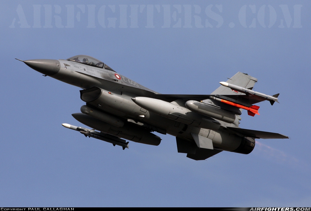 Denmark - Air Force General Dynamics F-16AM Fighting Falcon E-600 at Mildenhall (MHZ / GXH / EGUN), UK
