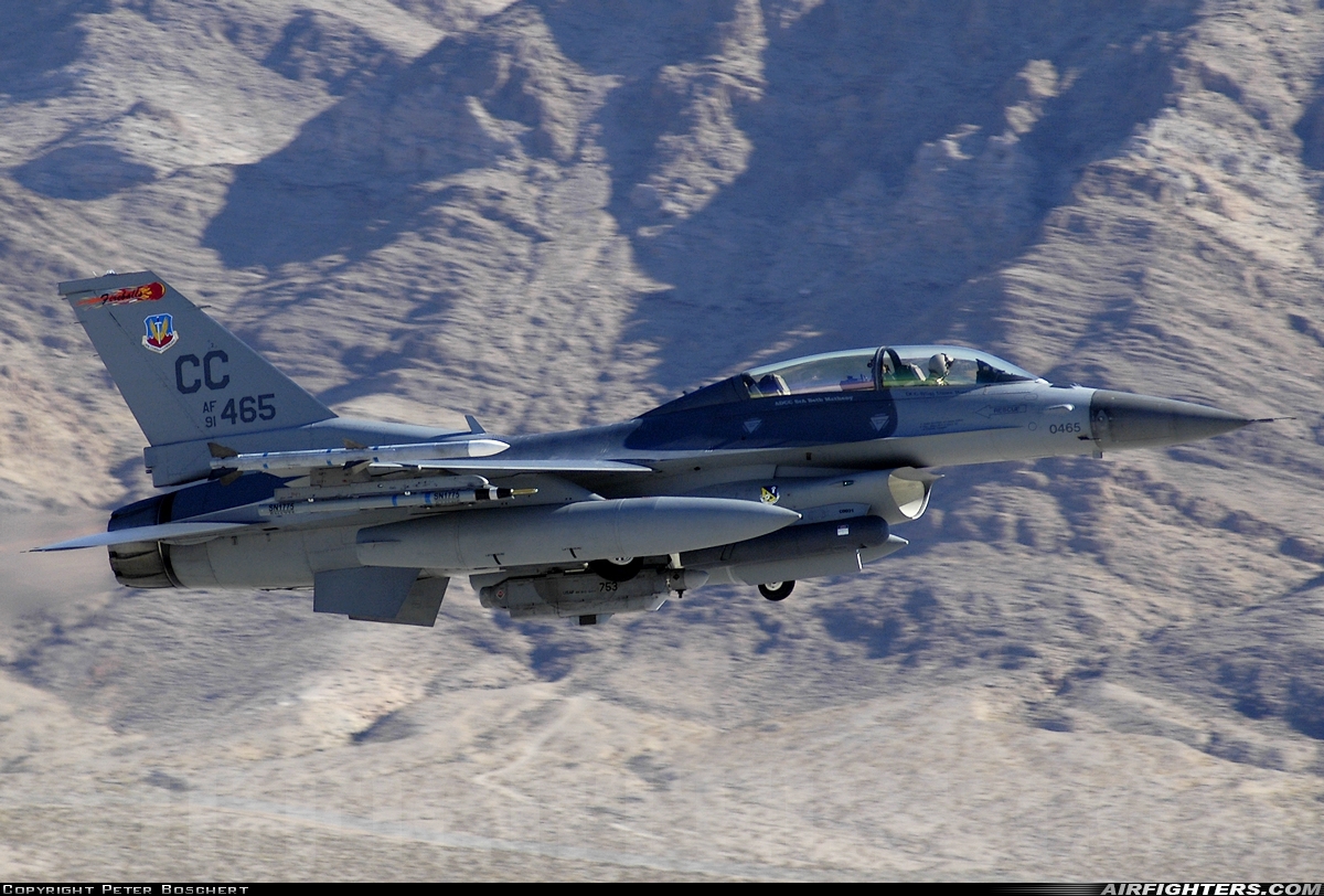 USA - Air Force General Dynamics F-16D Fighting Falcon 91-0965 at Las Vegas - Nellis AFB (LSV / KLSV), USA