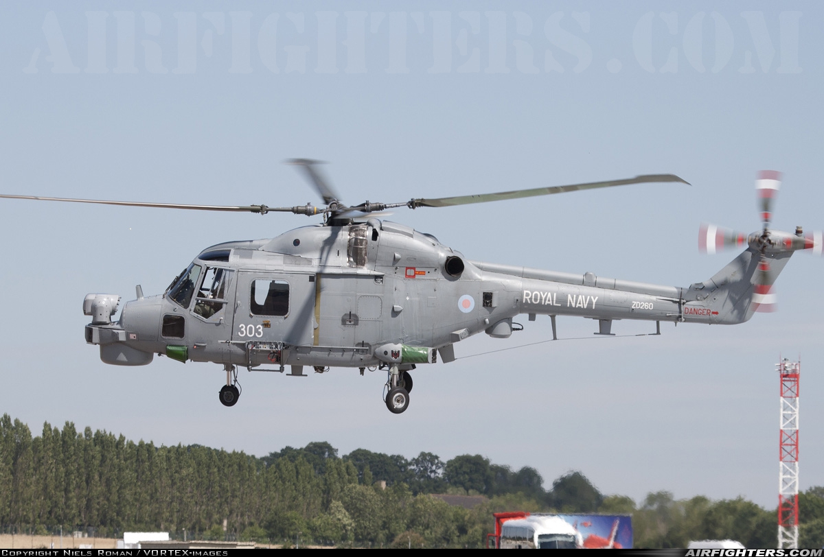 UK - Navy Westland WG-13 Lynx HMA8DAS ZD260 at Fairford (FFD / EGVA), UK