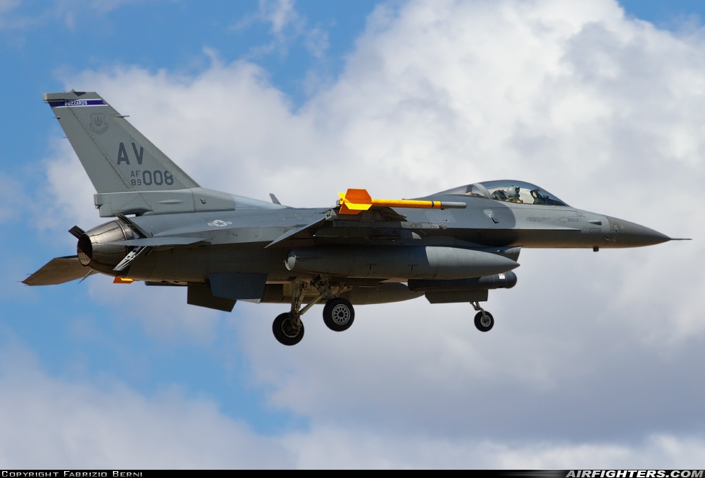 USA - Air Force General Dynamics F-16C Fighting Falcon 89-2008 at Aviano (- Pagliano e Gori) (AVB / LIPA), Italy