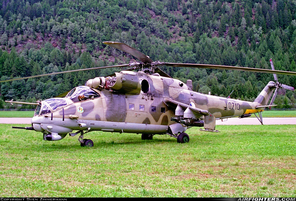 Czech Republic - Air Force Mil Mi-35 (Mi-24V) 0710 at Ambri (LSPM), Switzerland