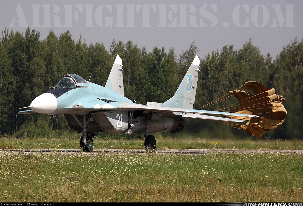 Ukraine - Air Force Mikoyan-Gurevich MiG-29 (9.13) 21 WHITE at Vasilkov (UKKW), Ukraine