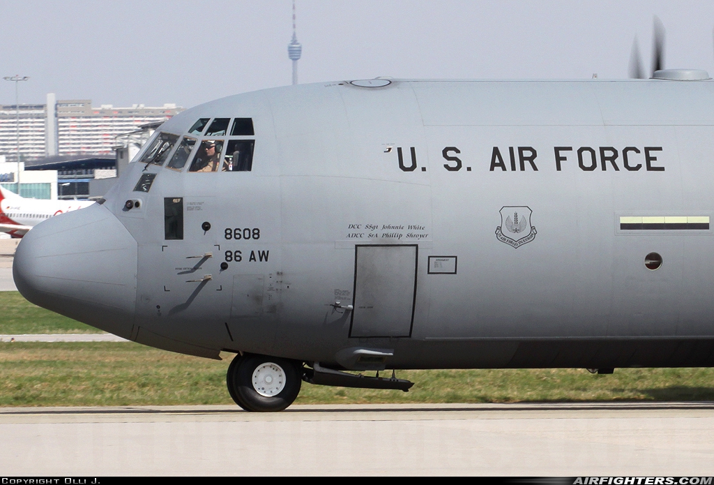USA - Air Force Lockheed Martin C-130J-30 Hercules (L-382) 07-8608 at Stuttgart (- Echterdingen) (STR / EDDS), Germany