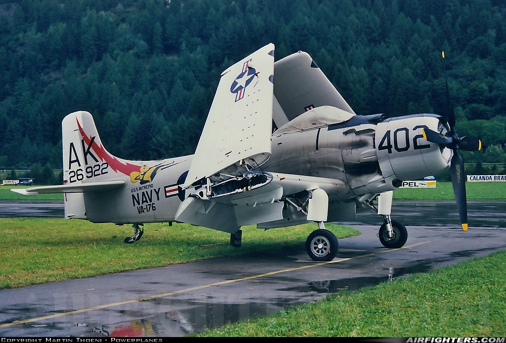 Private Douglas A-1D Skyraider (AD-4NA) G-RADR at Ambri (LSPM), Switzerland