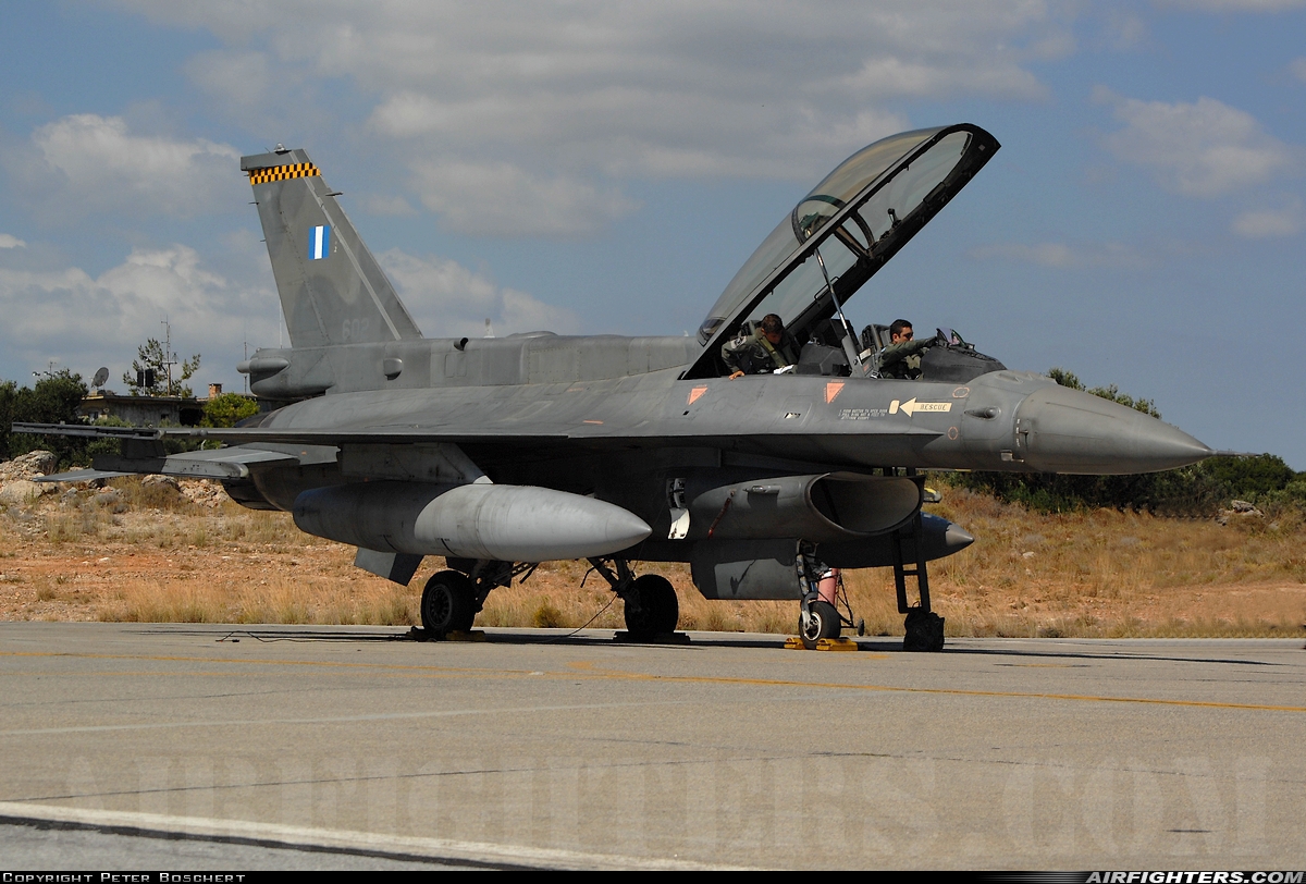 Greece - Air Force General Dynamics F-16D Fighting Falcon 602 at Chania - Souda (CHQ / LGSA), Greece