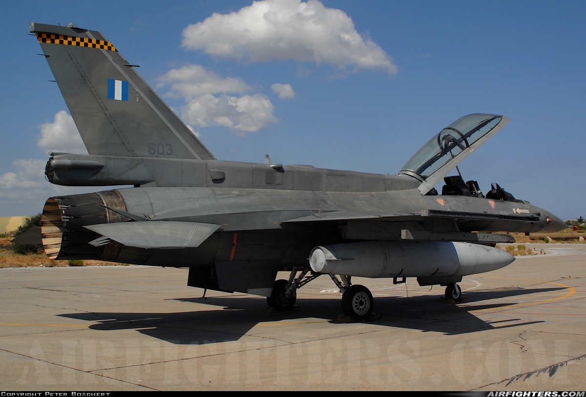 Greece - Air Force General Dynamics F-16D Fighting Falcon 603 at Chania - Souda (CHQ / LGSA), Greece
