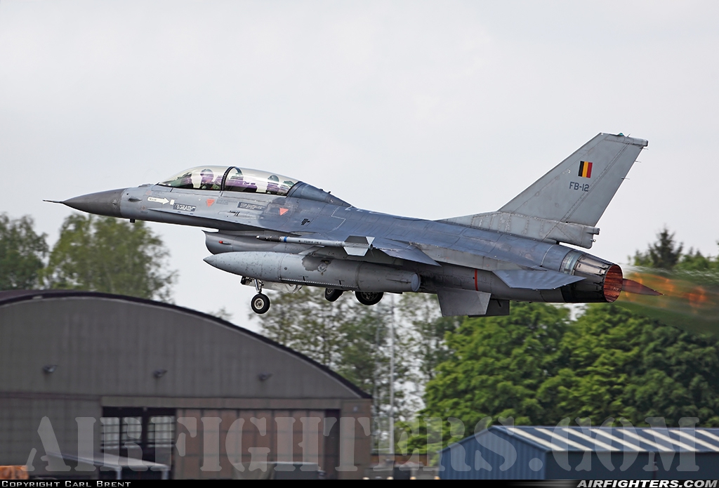 Belgium - Air Force General Dynamics F-16BM Fighting Falcon FB-12 at Florennes (EBFS), Belgium