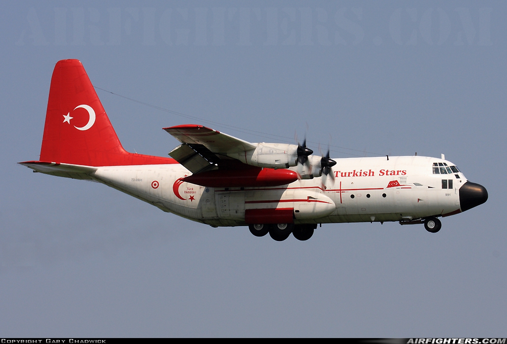 Türkiye - Air Force Lockheed C-130E Hercules (L-382) 73-0991 at Mildenhall (MHZ / GXH / EGUN), UK