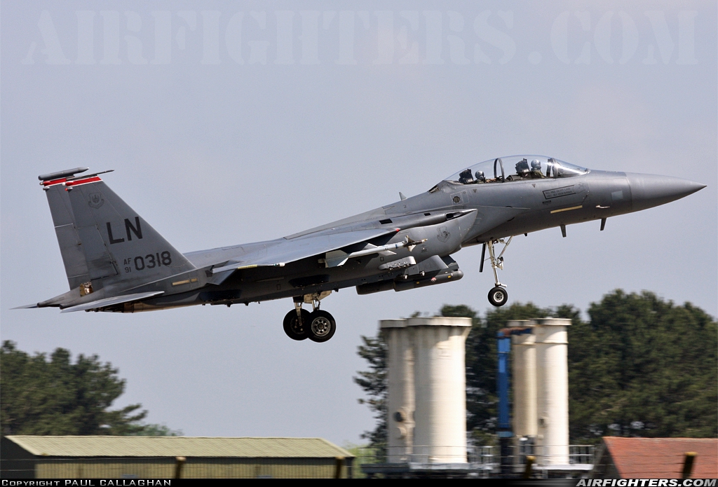 USA - Air Force McDonnell Douglas F-15E Strike Eagle 91-0318 at Mildenhall (MHZ / GXH / EGUN), UK