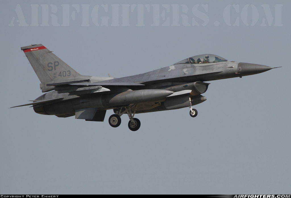 USA - Air Force General Dynamics F-16C Fighting Falcon 91-0403 at Ramstein (- Landstuhl) (RMS / ETAR), Germany