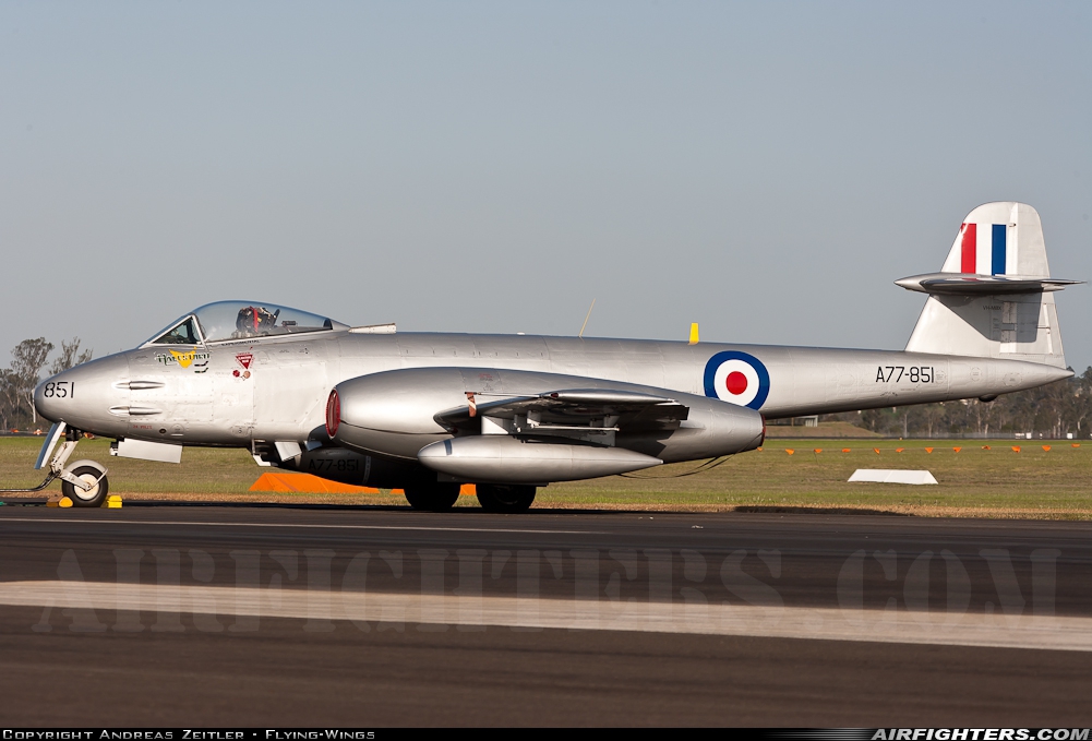 Private Gloster Meteor F.8 VH-MBX at Amberley (YAMB), Australia
