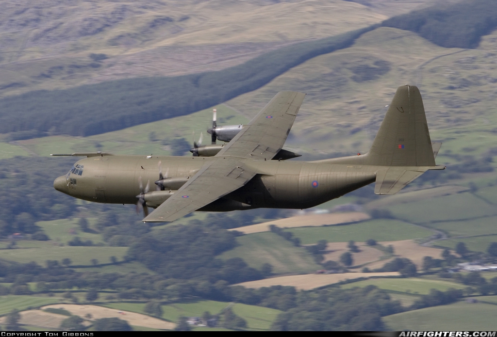 UK - Air Force Lockheed Hercules C3 (C-130K-30 / L-382) XV202 at Off-Airport - Machynlleth Loop Area, UK