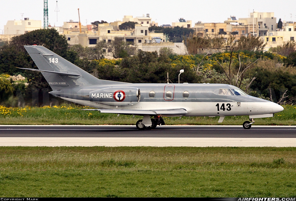 France - Navy Dassault Falcon 10MER 143 at Luqa - Malta International (MLA / LMML), Malta