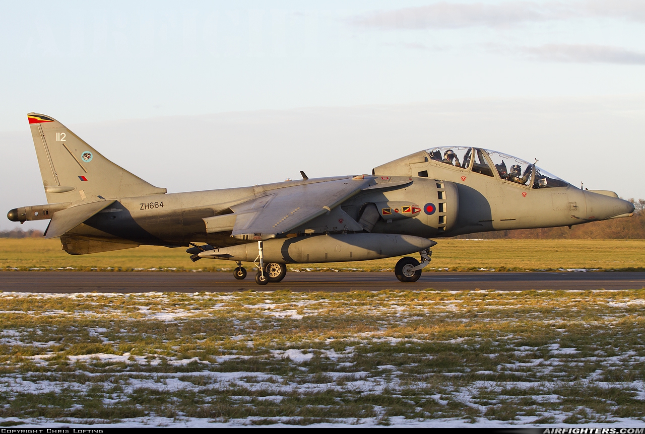 UK - Air Force British Aerospace Harrier T.12 ZH664 at Wittering (EGXT), UK