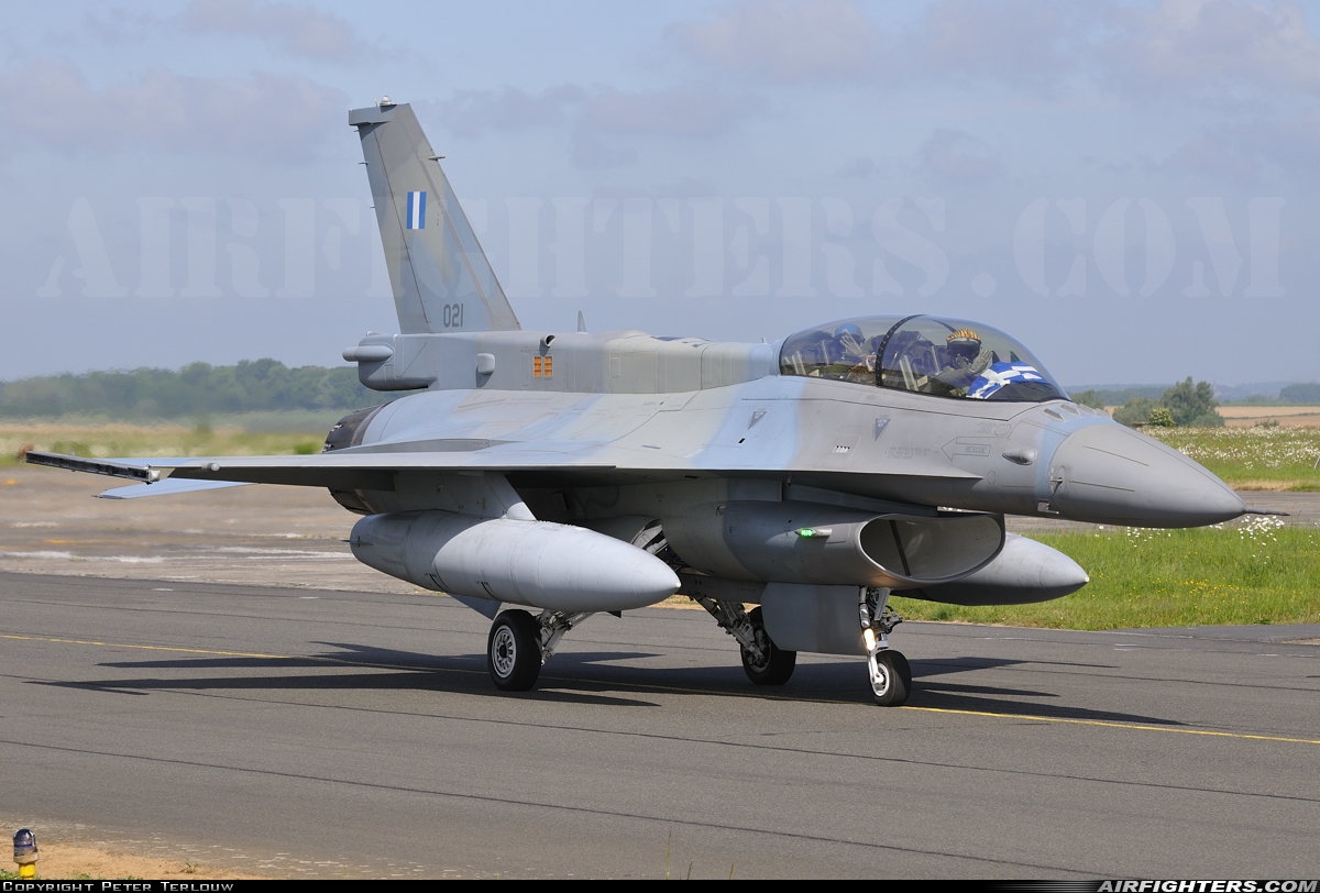 Greece - Air Force General Dynamics F-16D Fighting Falcon 021 at Cambrai - Epinoy (LFQI), France