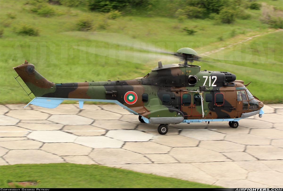 Bulgaria - Air Force Aerospatiale AS-532AL Cougar 712 at Balchik (LBWB), Bulgaria