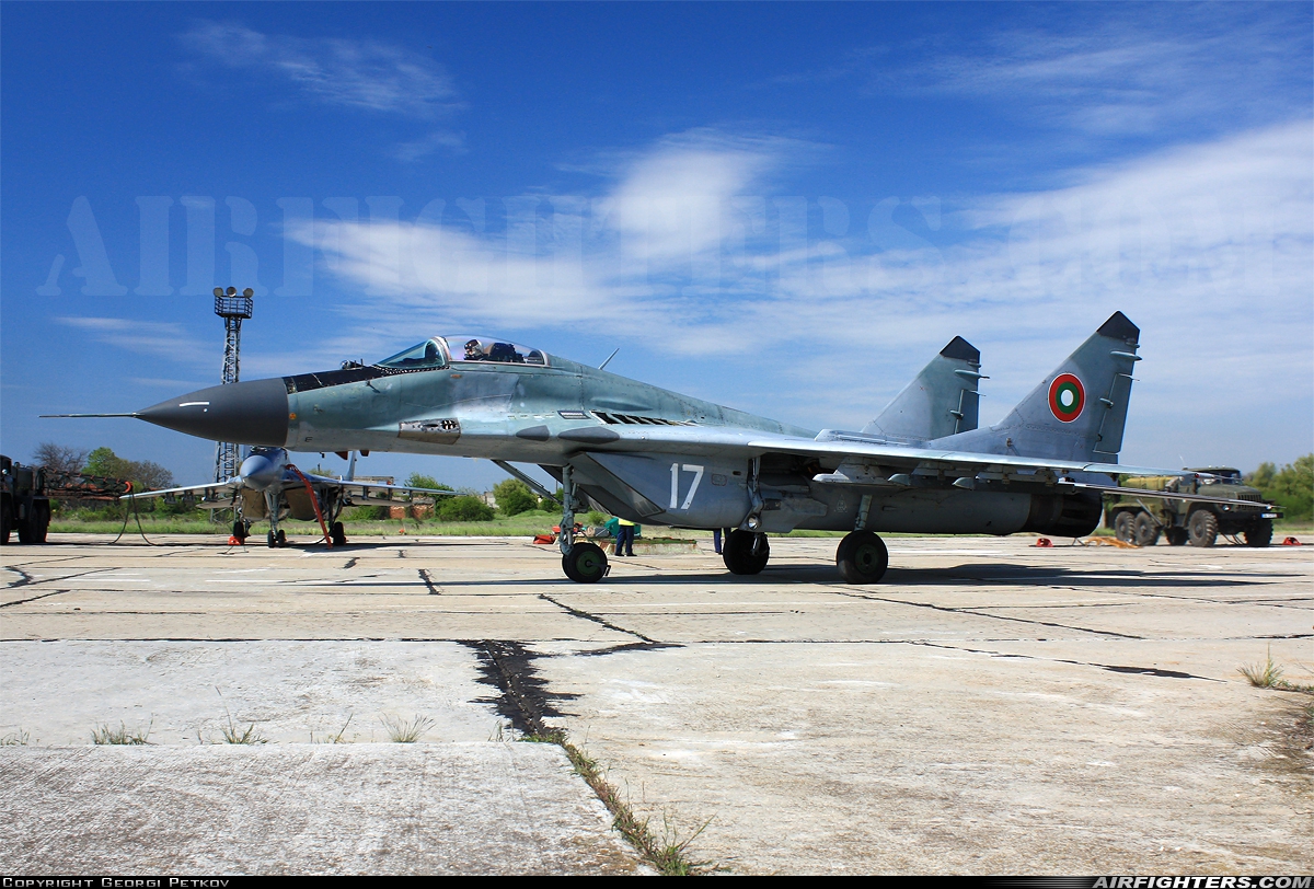 Bulgaria - Air Force Mikoyan-Gurevich MiG-29A (9.12A) 17 at Balchik (LBWB), Bulgaria