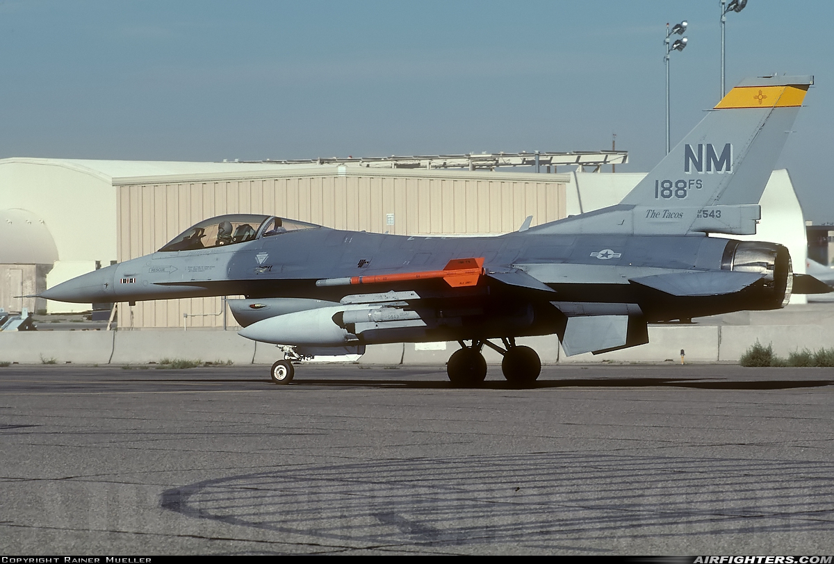 USA - Air Force General Dynamics F-16C Fighting Falcon 88-0543 at Albuquerque - Int. Sunport (Kirtland AFB) (ABQ / KABQ), USA