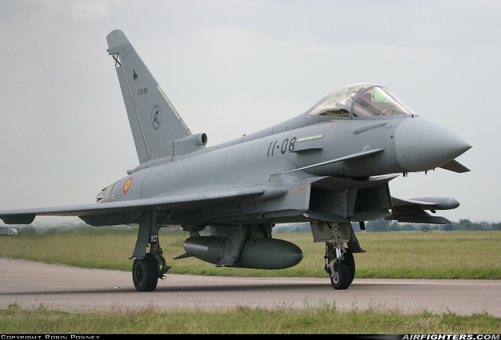 Spain - Air Force Eurofighter C-16 Typhoon (EF-2000S) C.16-28 at Coningsby (EGXC), UK