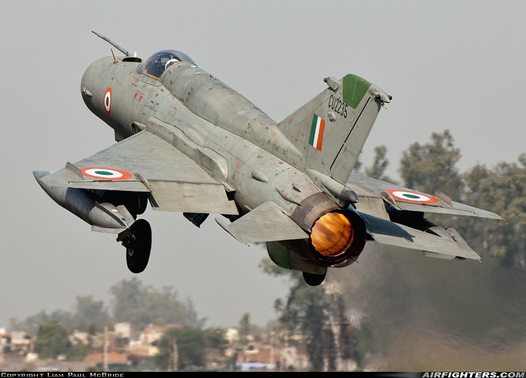 India - Air Force Mikoyan-Gurevich MiG-21bis CU2235 at Ambala (VIAM), India