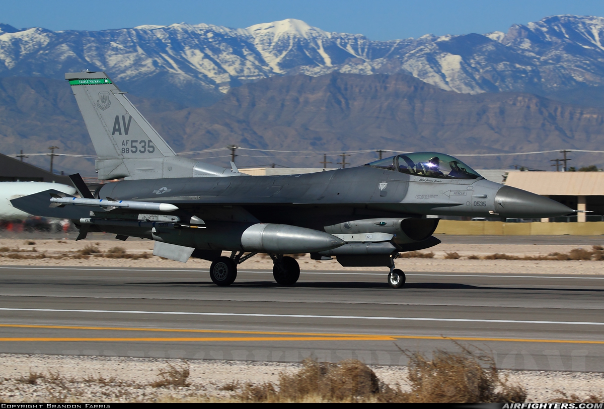USA - Air Force General Dynamics F-16C Fighting Falcon 88-0535 at Las Vegas - Nellis AFB (LSV / KLSV), USA