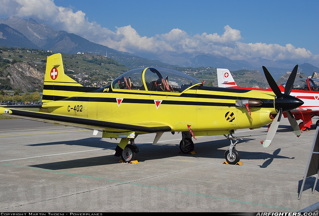 Switzerland - Air Force Pilatus PC-9A C-402 at Sion (- Sitten) (SIR / LSGS / LSMS), Switzerland