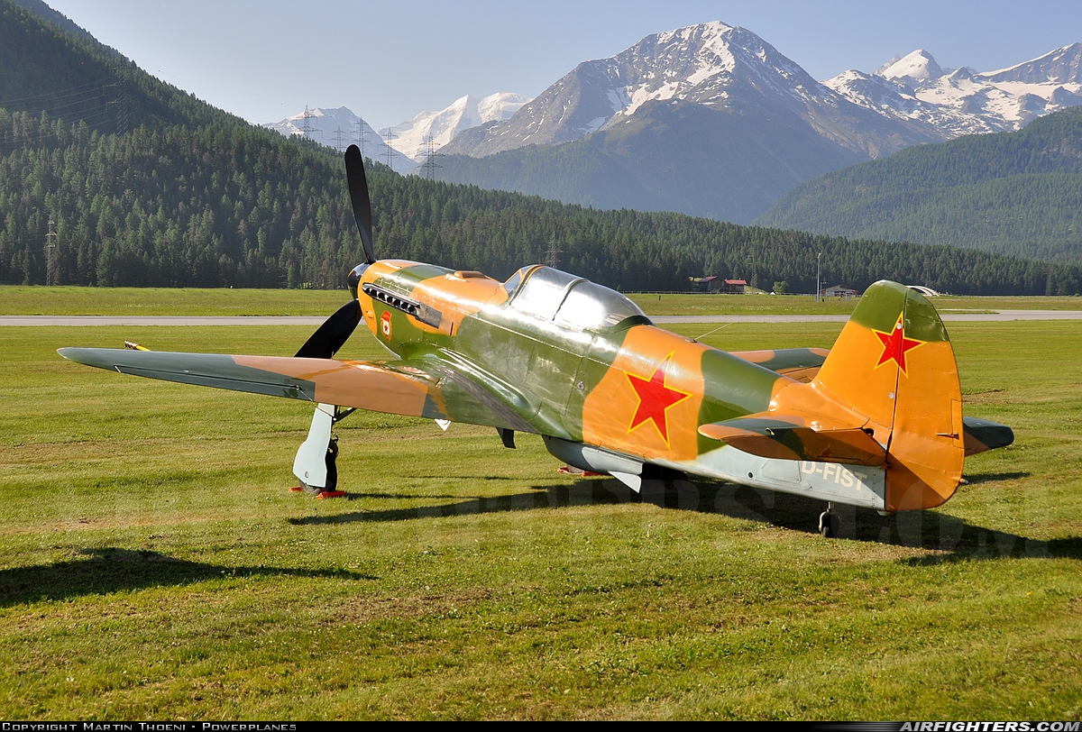 Private Yakovlev Yak-9UM D-FIST at Samedan (St. Moritz) - Oberengadin (SMV / LSZS), Switzerland