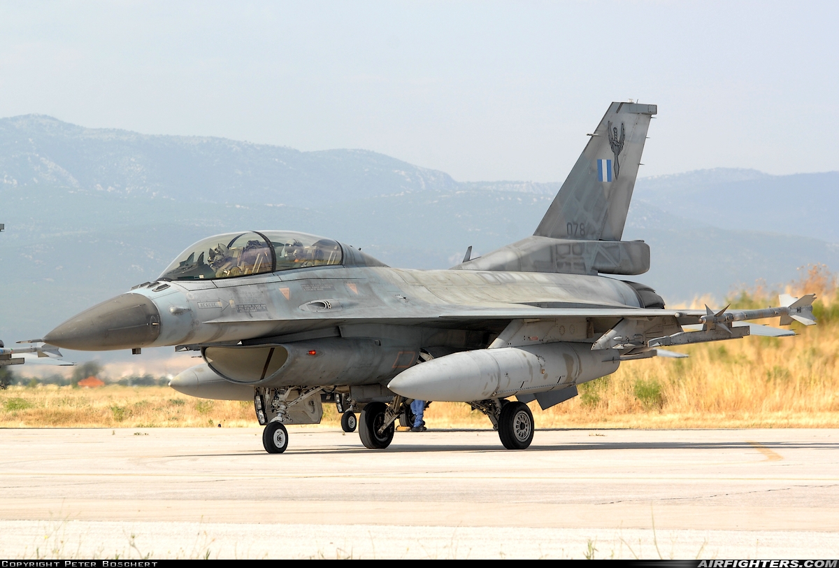 Greece - Air Force General Dynamics F-16D Fighting Falcon 078 at Nea Anghialos (VOL / LGBL), Greece