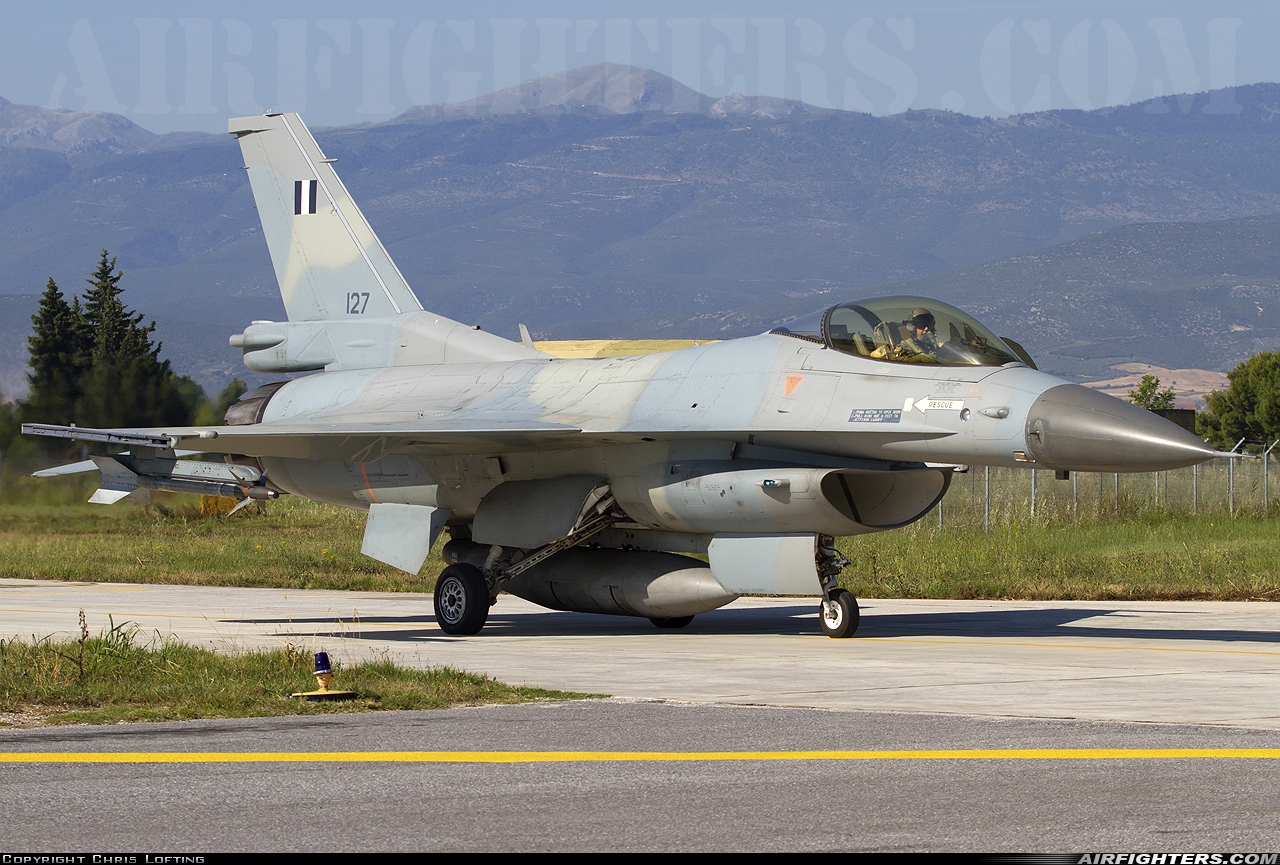 Greece - Air Force General Dynamics F-16C Fighting Falcon 127 at Nea Anghialos (VOL / LGBL), Greece