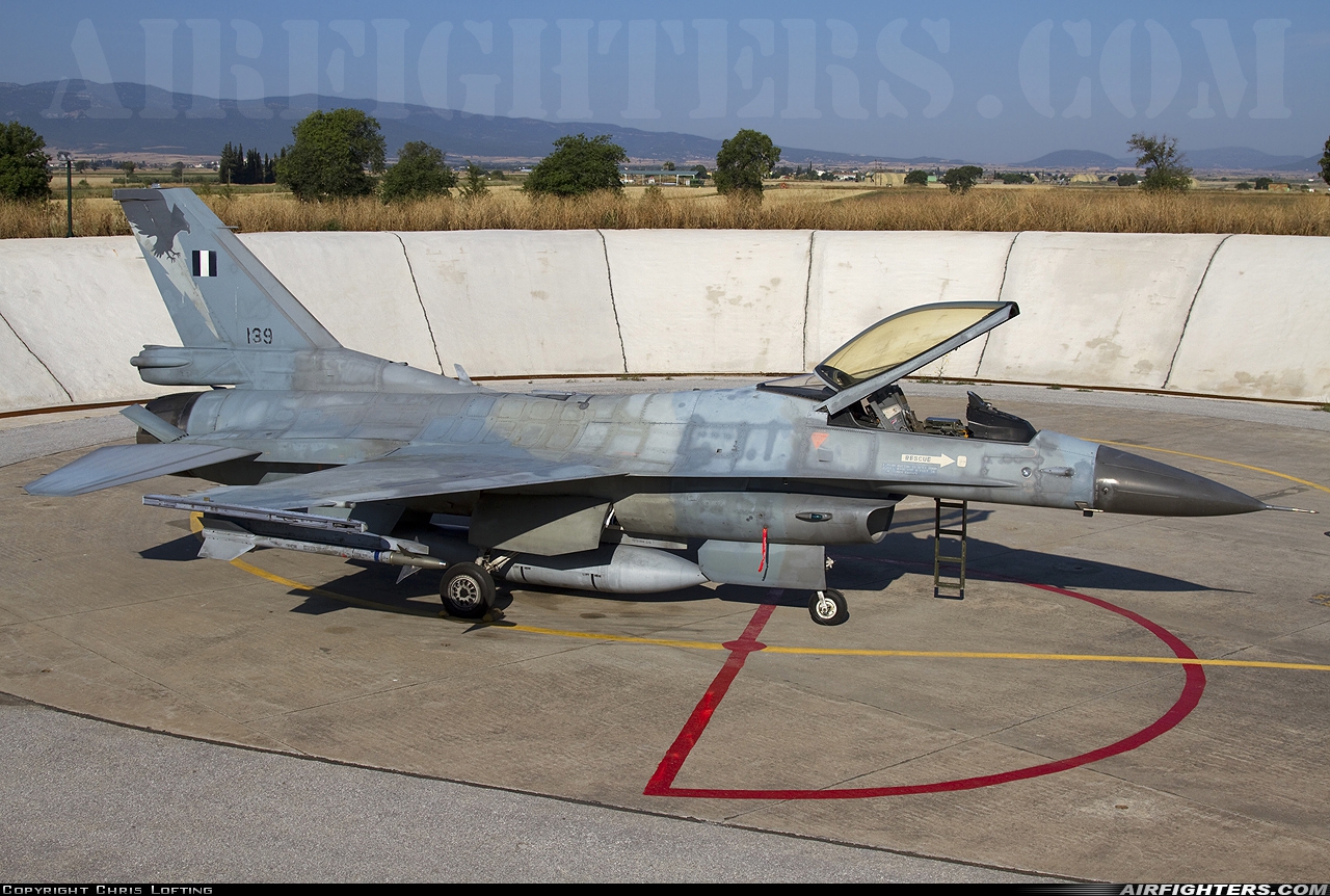 Greece - Air Force General Dynamics F-16C Fighting Falcon 139 at Nea Anghialos (VOL / LGBL), Greece